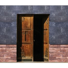 Bazalt falburkoló lap 46x23 cm Kolostor lábazattal