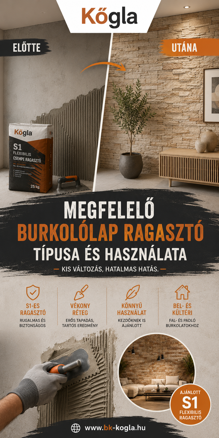 Megfelelő burkolólap ragasztó típusa és használata