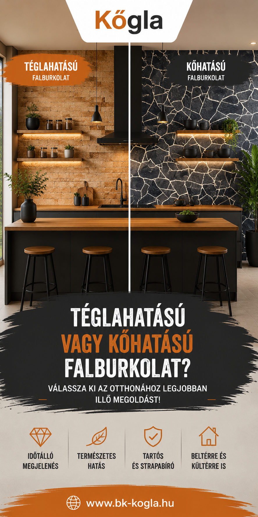 Téglahatású vagy kőhatású falburkolat? Segítünk a választásban